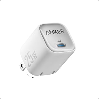 Bloc de chargeur Anker 25W USB C, design compact et pliable