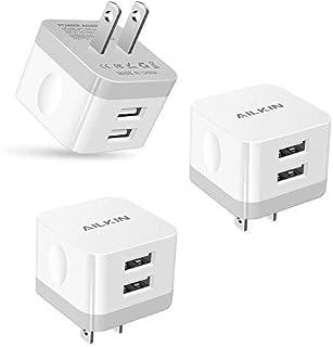 AILKIN 3-Pack Prise Murale USB Double Port Station de Charge Rapide — Chargeur Rapide Usb C