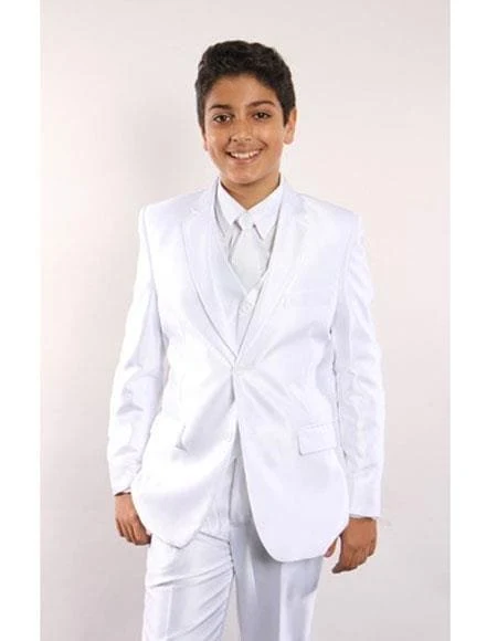 Costume Blanc pour Garçons - Ensemble de 5 Pièces pour Événements Formels — Costumes et vestons pour hommes