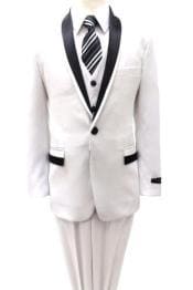 Boys' White Suit - 2 Piece Jacket and Pants for Formal Events — Mens Suits & Blazers