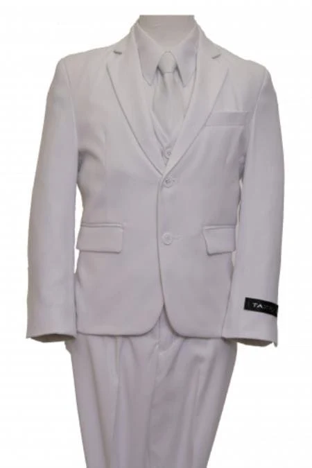 Boy's White Suit - 2 Piece Jacket and Pants for Formal Events — Mens Suits & Blazers