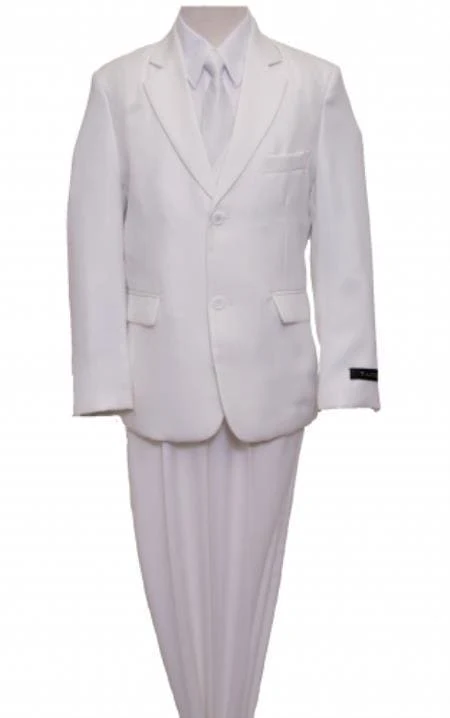 Boys' White Suit - 2 Piece Jacket and Pants for Formal Events — Mens Suits & Blazers