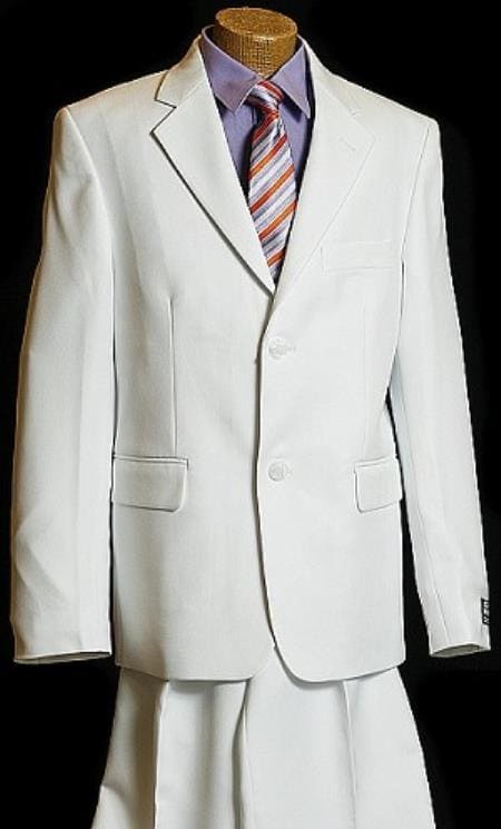 Garçon blanc costume - 2 pièces pour garçon Tailles pour enfants Blanc Trois boutons avec le costume Préfet pour les costumes de mariage costumes