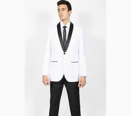 Boy's White Suit - 2 Piece Jacket and Pants for Formal Events — Mens Suits & Blazers