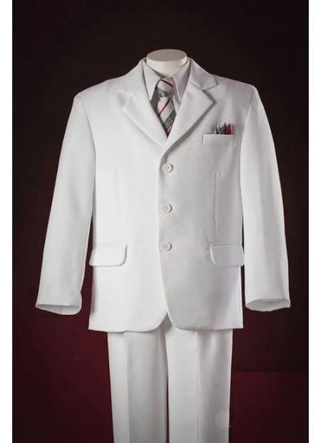 Garçon blanc costume - 2 pièces pour garçon Tailles pour enfants Blanc Trois boutons avec le costume Préfet pour les costumes de mariage costumes