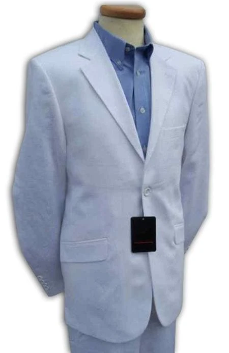Boy's White 2 Piece Suit with Three Button Jacket — Mens Suits & Blazers