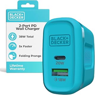 BLACK+DECKER Quick Charge PD Wall Charger, 2-Port, 38W