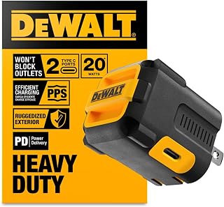 Chargeur rapide DEWALT 20W Type C Adaptateur cube angulaire à double port — Chargeur Rapide Usb C
