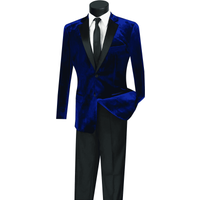 Mens Velvet Blazer - Big and Tall Sportcoat with Satin Peak Lapel