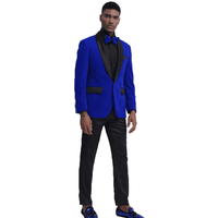 Mens Velvet Blazer - Big and Tall Sportcoat in Royal Blue