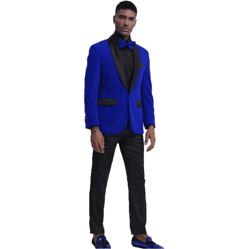Blazer en Velours pour Hommes - Veste Sport Grande Taille en Bleu Royal — Costumes et vestons pour hommes