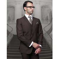 Homme Marron mince coupe costume