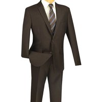 Homme Marron mince coupe costume