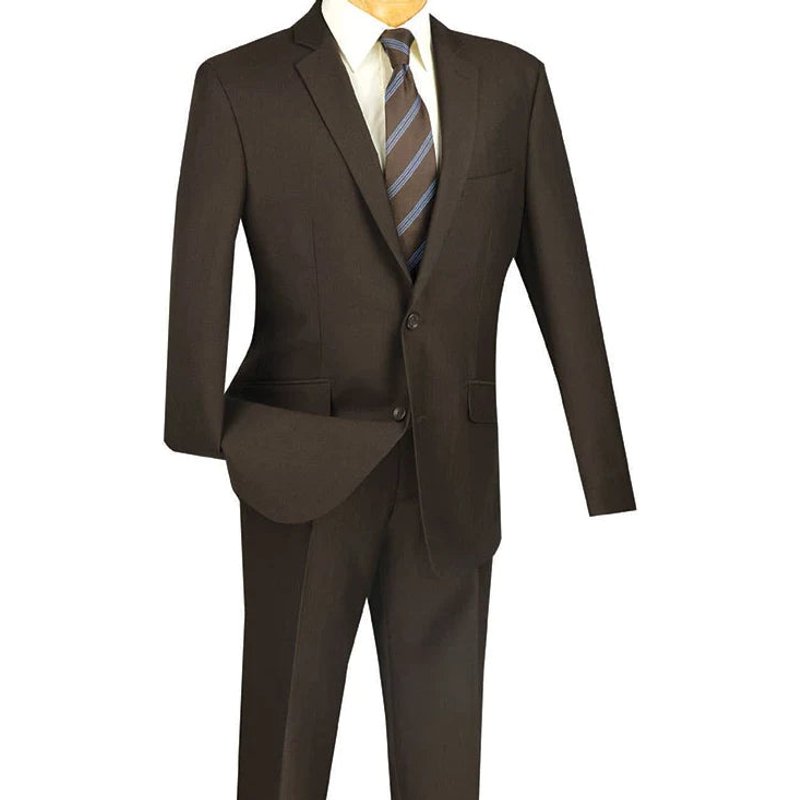 Homme Marron mince coupe costume — Costumes et vestons pour hommes