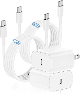USB C Charger for iPhone 17 16 15 with 10ft Cable, 20W — Fast Charger Usb C