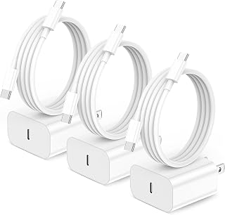 iPhone 17/16/15 3-Pack 20W USB-C Fast Wall Charger with Cable — Fast Charger Usb C