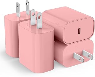 4-Pack USB C Charger Block for iPhone 15 16, 20W Power Adapter — Fast Charger Usb C