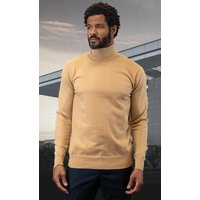 Pull pour hommes Camel - Tissu en laine et cachemire