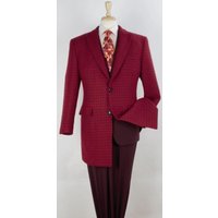Manteau en Laine à Carreaux Rouges pour Hommes Alberto Nardoni