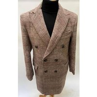 AlbertoNardoniStore Men's Plaid Overcoat - Wool Peacoat — Winter Jacket Men
