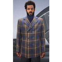 Alberto Nardoni Men's Plaid Overcoat - Wool Carcoat Blue