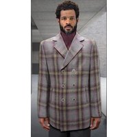 Alberto Nardoni Men's Plaid Wool Carcoat in Grey — Winter Jacket Men