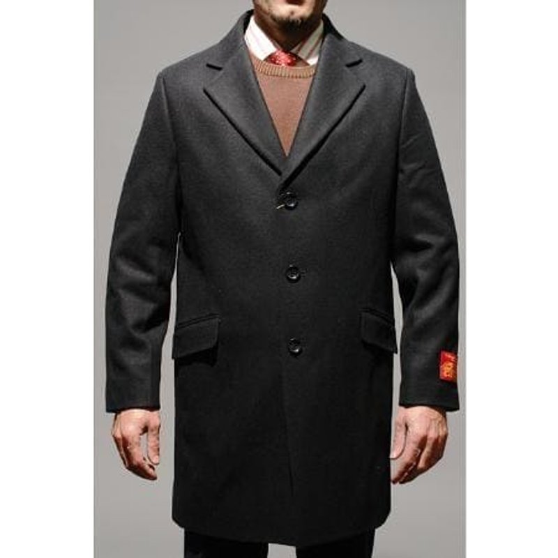 Men's Black Wool Car Coat — Winter Jacket Men