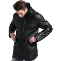 Manteau de voiture en laine pour homme noir de galets — Veste d'hiver Hommes