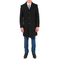 Men's Wool Car Coat Charcoal Topcoat — Winter Jacket Men