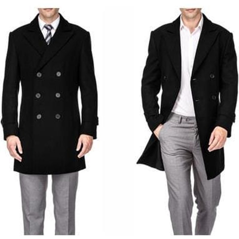 Manteau en Laine pour Hommes Noir — Veste d'hiver Hommes