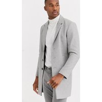 Men's Wool Car Coat Light Grey Topcoat — Winter Jacket Men