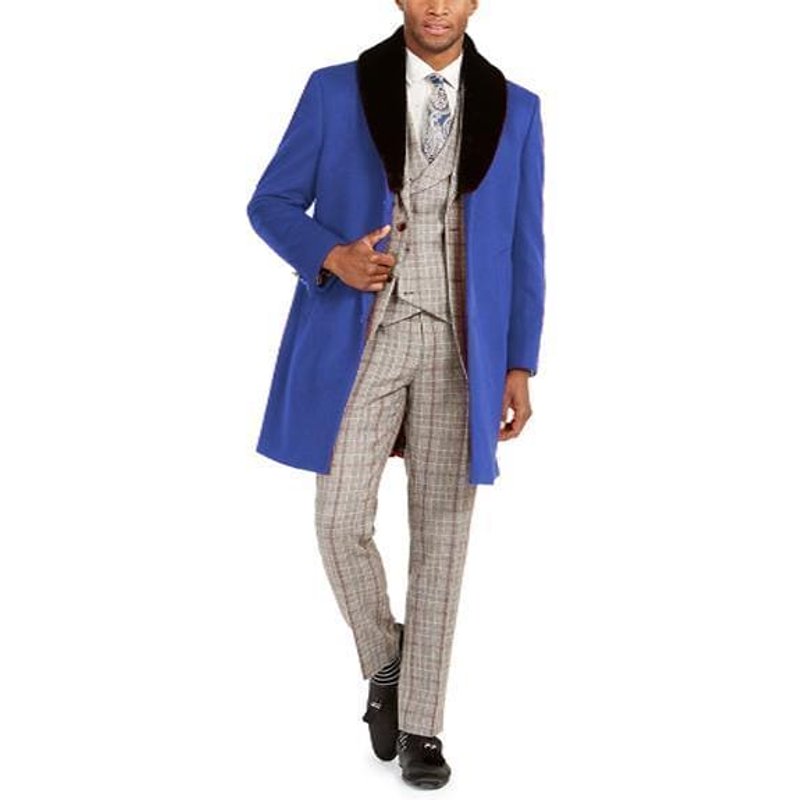 Manteau en Laine Royal Bleu pour Hommes — Veste d'hiver Hommes