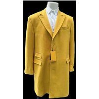 Men's Wool Car Coat Yellow Topcoat