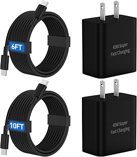 45W USB C Charger 2-Pack with 6/10FT Type C Cords — Fast Charger Usb C