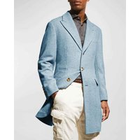 Men's Wool Car Coat Light Blue Topcoat