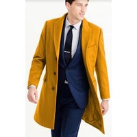 Men's Wool Car Coat with 3 Buttons and Peak Lapel — Winter Jacket Men