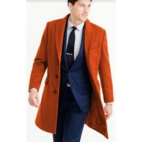 Men's Wool Car Coat Rust Topcoat — Winter Jacket Men