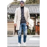 Men's Wool Car Coat Beige Sand