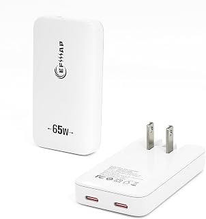 Chargeur mural USB C à 2 ports 65W pour iPhone 16/15, Pro Max, Samsung