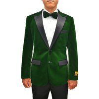 Alberto Nardoni Men's Classic Velvet Tuxedo Dinner Jacket - Hunter Green