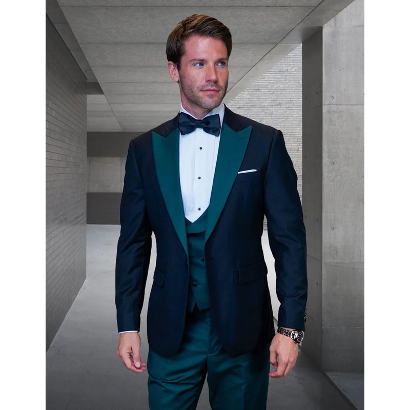 Tuxedo Noir et Vert - Tuxedo Veste en Laine pour Hommes — Costumes et vestons pour hommes