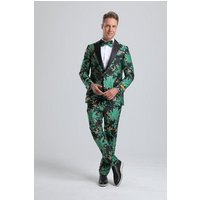 Emerald Green and Gold Tuxedo Blazer