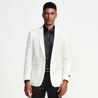 After Midnight Men's White Silver Swirl Fashion Blazer — Costumes et vestons pour hommes