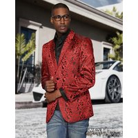 Red Paisley Men's 2 Button Blazer