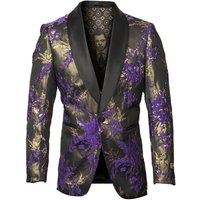 Veste Paisley Pour Homme Empire en Velours Violet — Costumes et vestons pour hommes