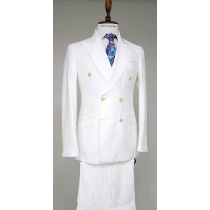 Blazer Blanc Double Boutonnage pour Homme Alberto Nardoni — Costumes et vestons pour hommes