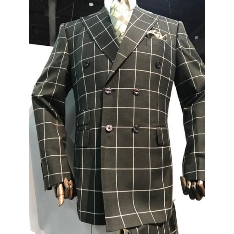 Blazer Noir à Double Boutonnage pour Hommes