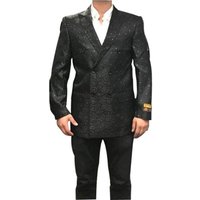 Blazer Noir Pour Homme à Double Boutonnage — Costumes et vestons pour hommes