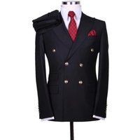 Blazer Noir Pour Homme à Double Boutonnage avec Motif Floral