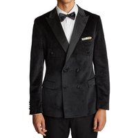 Blazer Tuxedo Velours Noir Pour Hommes - Coupe Ajustée — Costumes et vestons pour hommes